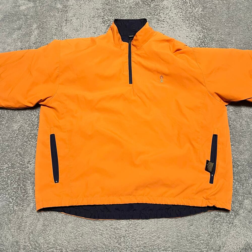 Zero Restriction Jacket Mens XL Pullover Navy Orange Reversible Golf Wind Rain